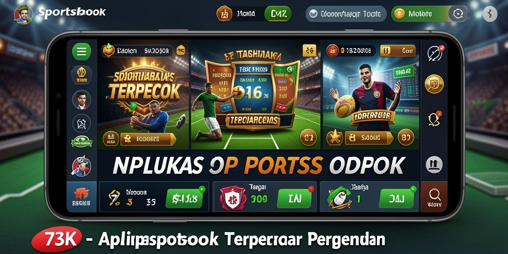 Tampilan antarmuka 73K dengan berbagai opsi taruhan olahraga.