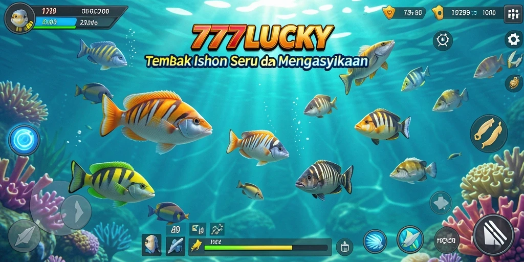 Gameplay seru di 777LUCKY saat menangkap ikan.