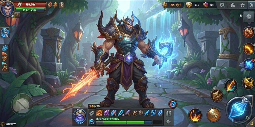 Screenshot utama 92GLORY menampilkan pertarungan seru di dunia MMORPG.