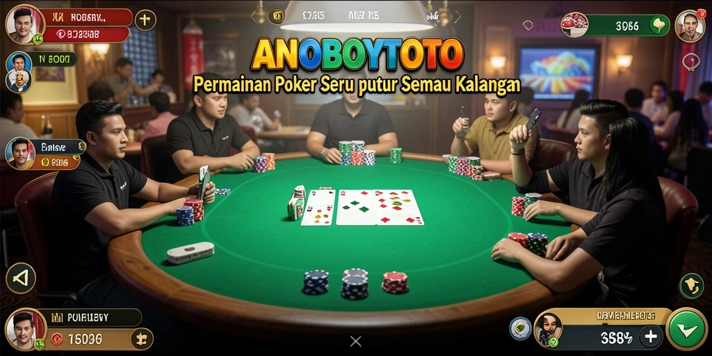 Tampilan gameplay ANOBOYTOTO yang menarik dalam permainan Poker.