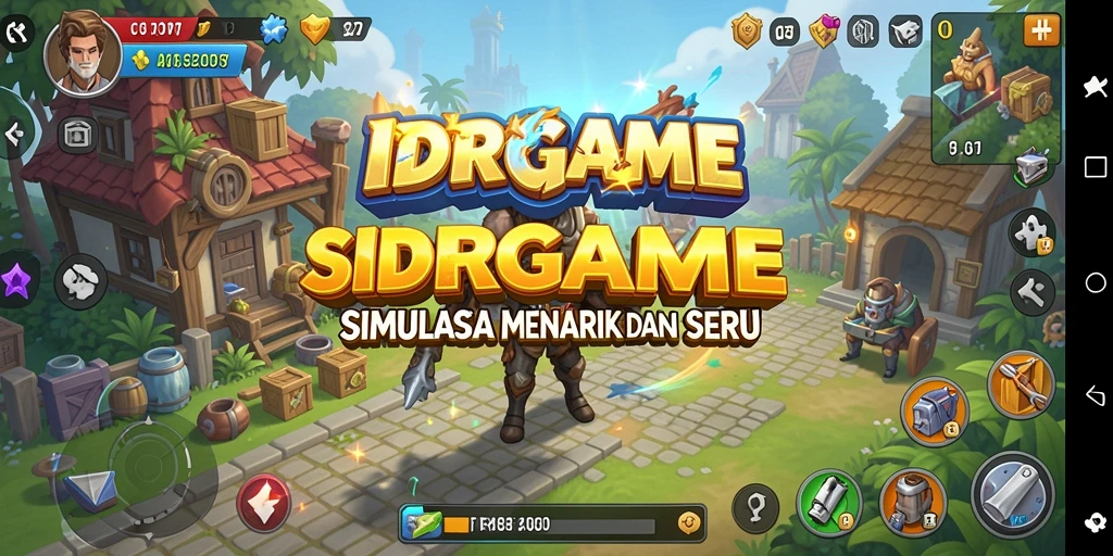 Tangkapan layar gameplay yang menunjukkan aktivitas simulasi dalam IDRGAME.