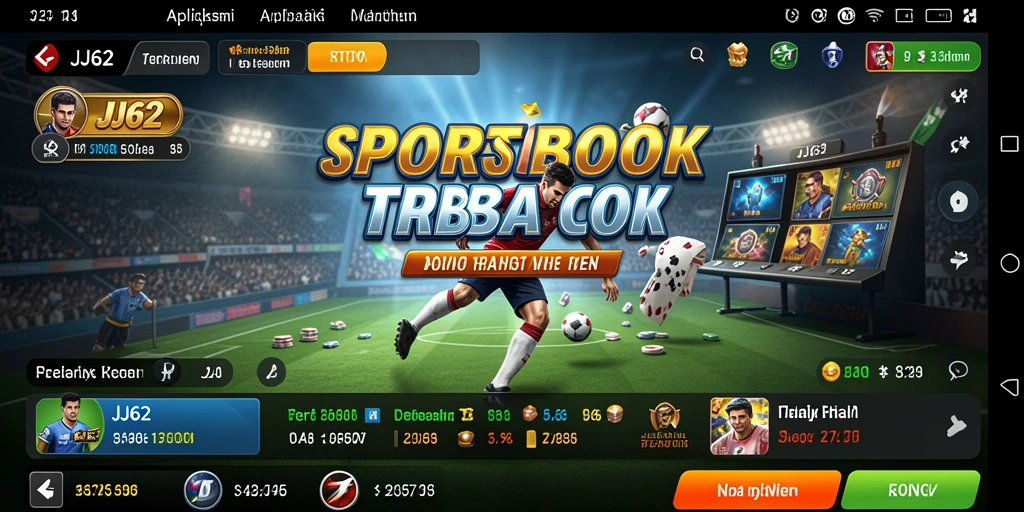 Screenshot utama JJ62 menampilkan antarmuka taruhan olahraga.