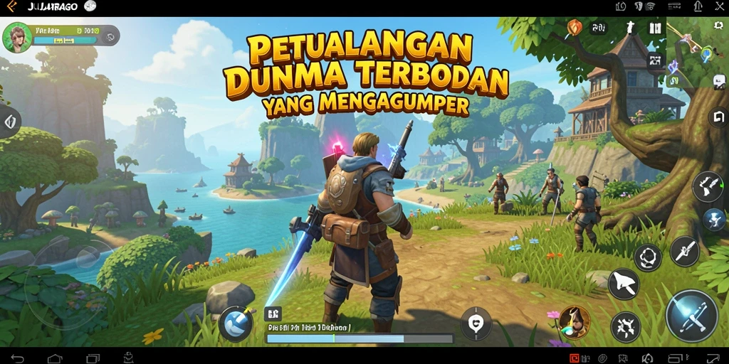 Tangkapan layar gameplay JUARAGO menunjukkan dunia terbuka yang luas dan menarik.