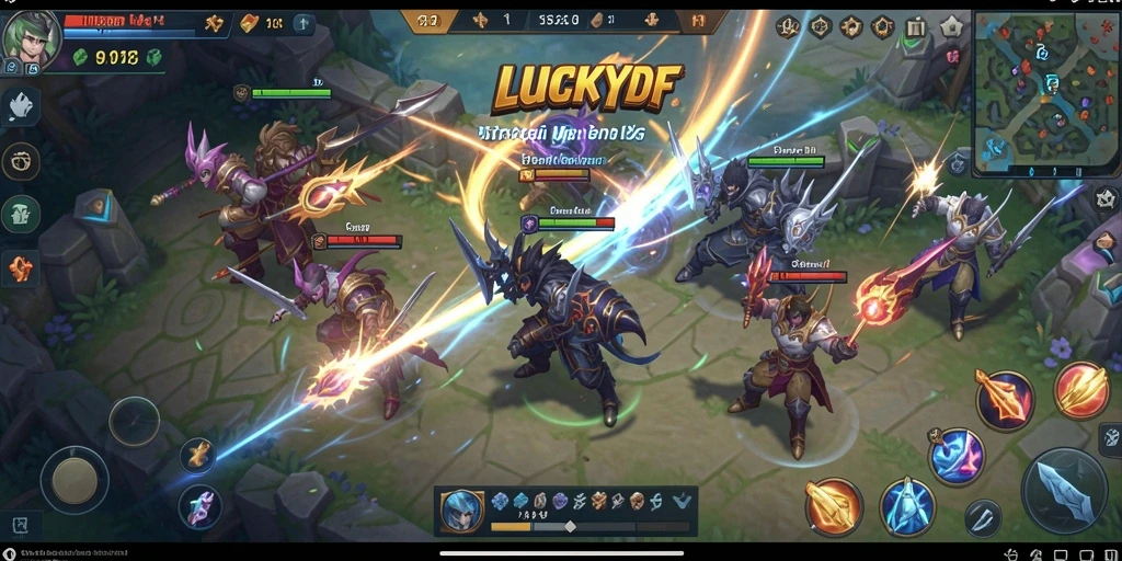Tampilan gameplay LUCKYDF dengan strategi yang mendalam.