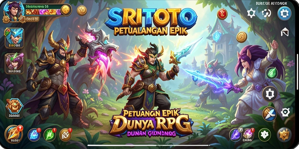 Tampilan gameplay SRITOTO yang menampilkan aksi pertarungan epik.
